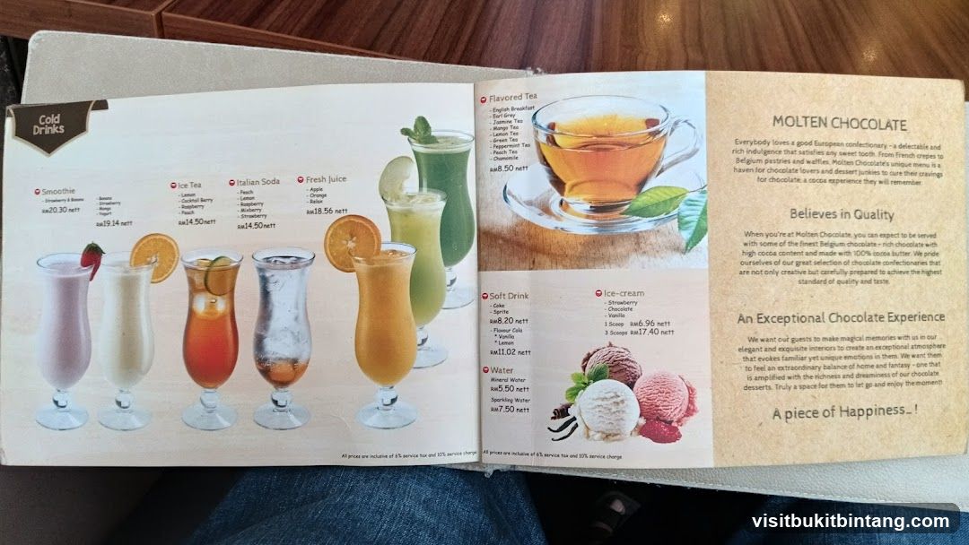 Cold Drinks Menu Page