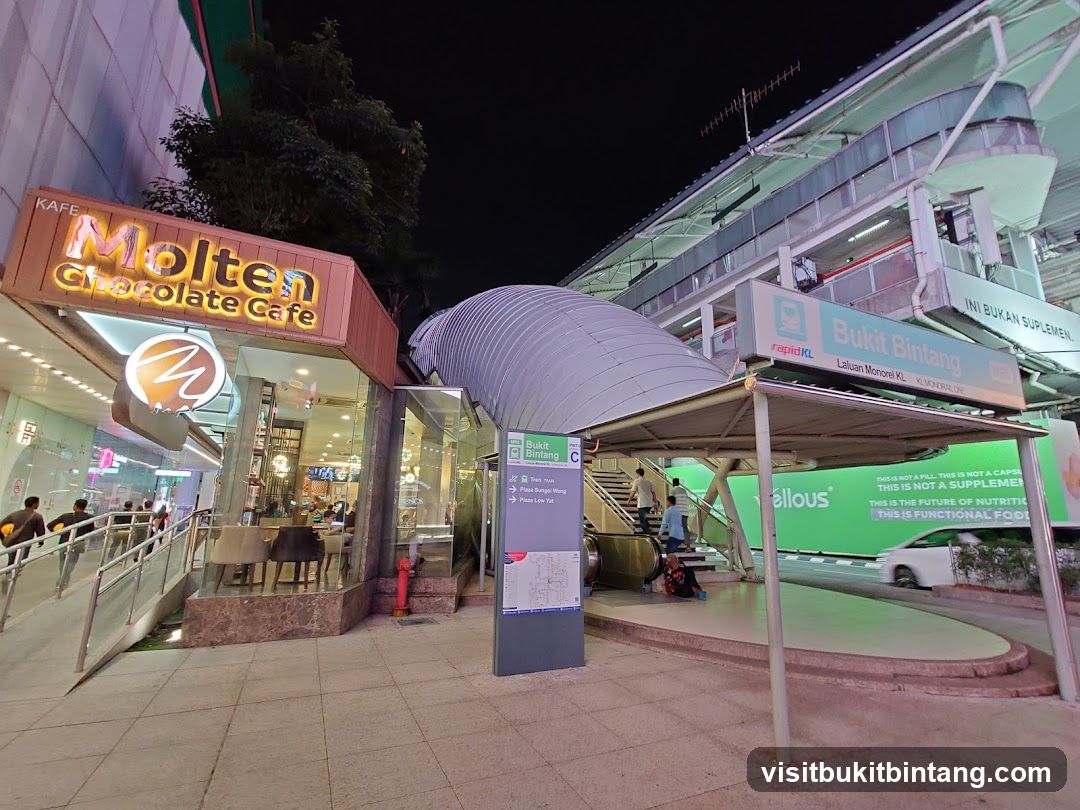 Molten Chocolate Cafe and Bukit Bintang MRT Station Entrance
