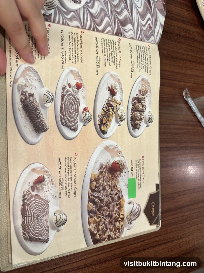 Crepe Menu Page