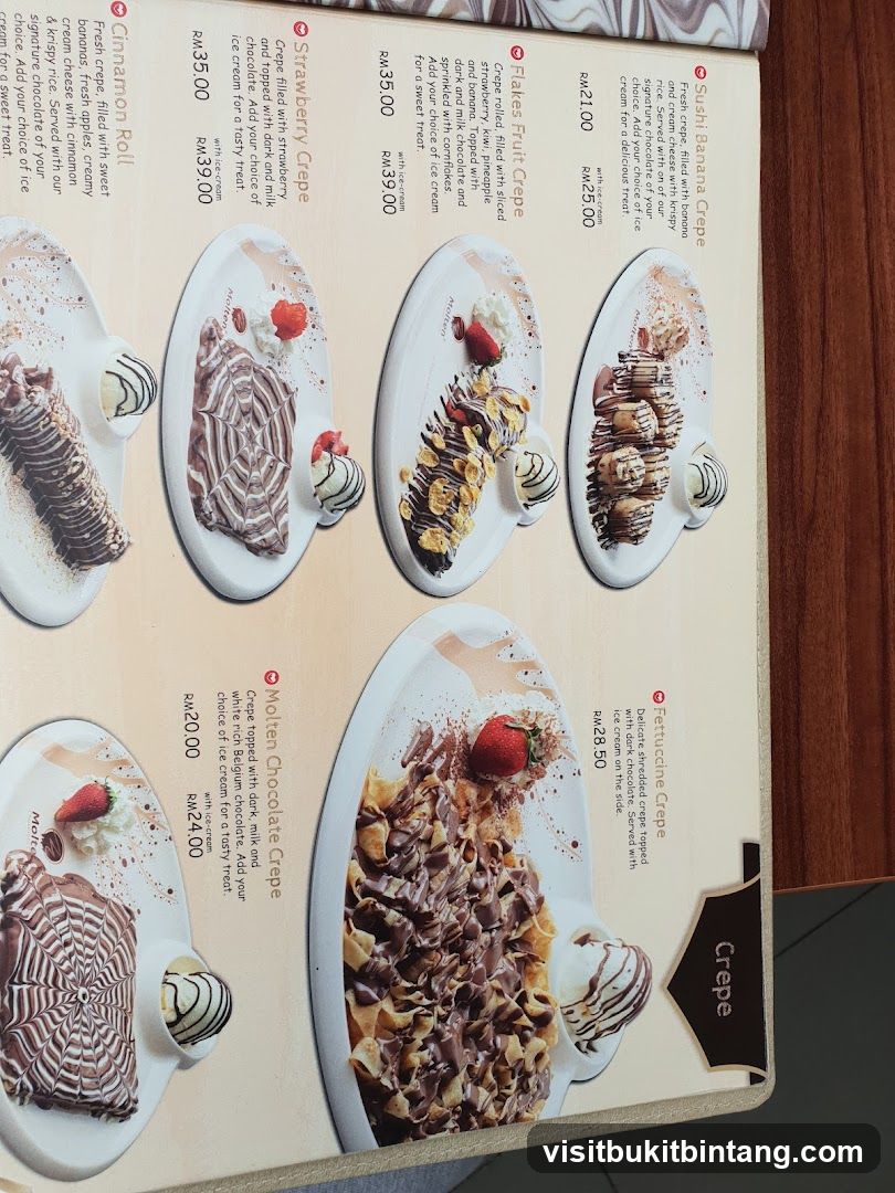 Crepes Menu