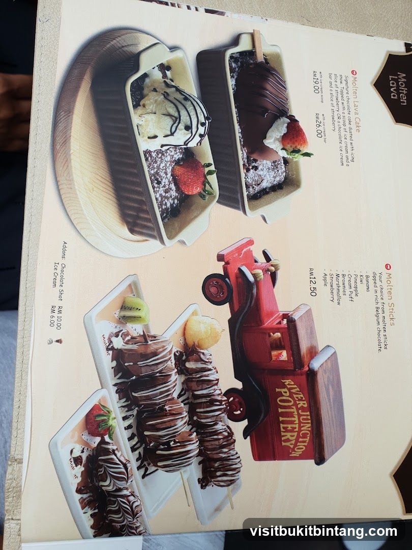 Molten Lava Cake & Molten Sticks Menu Page