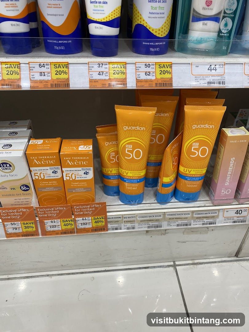 Sunscreen Products on Shelf