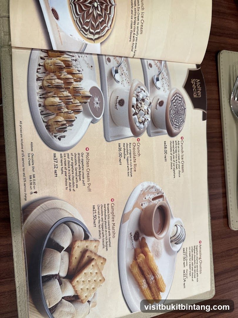 Dessert Menu Page