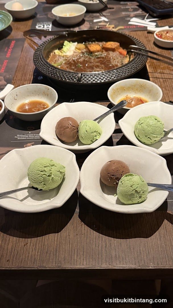 Dining Table with Hot Pot and Ice Cream