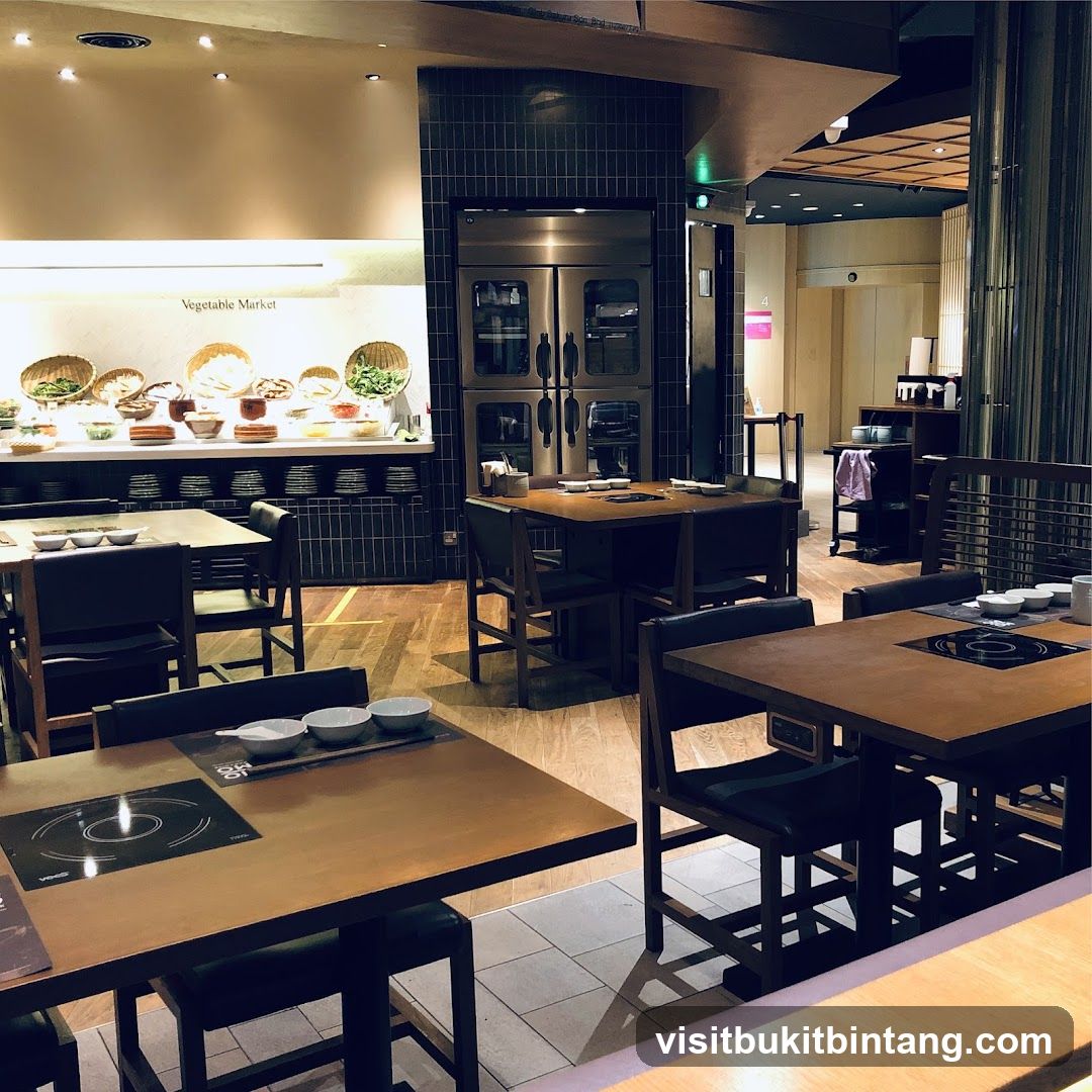 Restaurant Interior with Buffet and Dining Tables