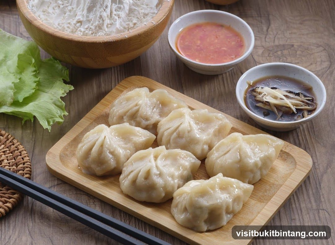 Steamed Dumplings with Dipping Sauces
