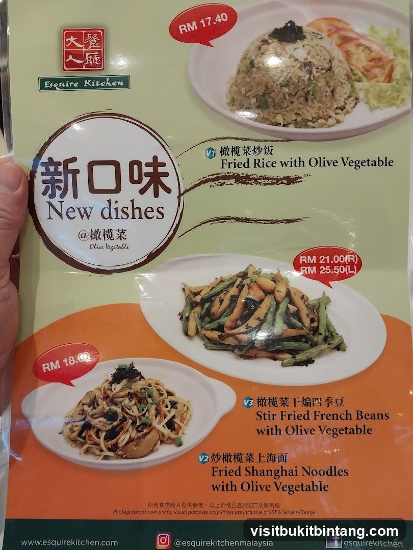Esquire Kitchen New Dishes Menu