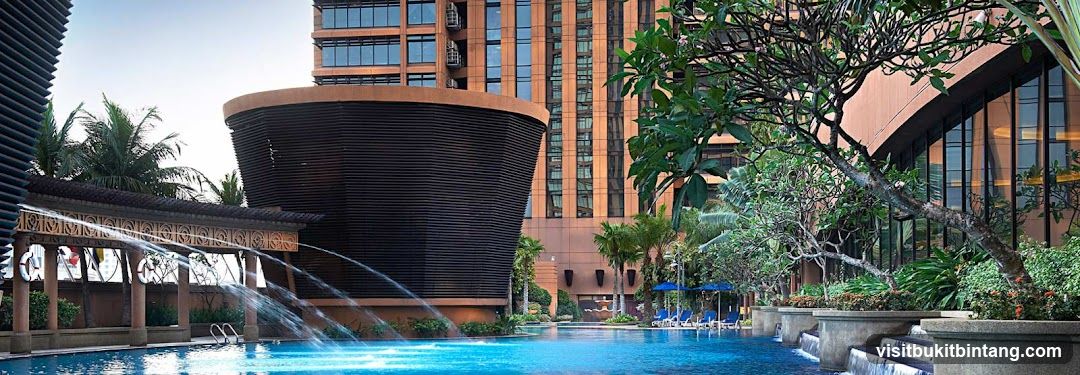 Hotel Pool Area with Architectural Features