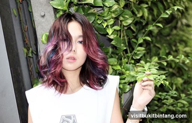 Woman with colorful hair