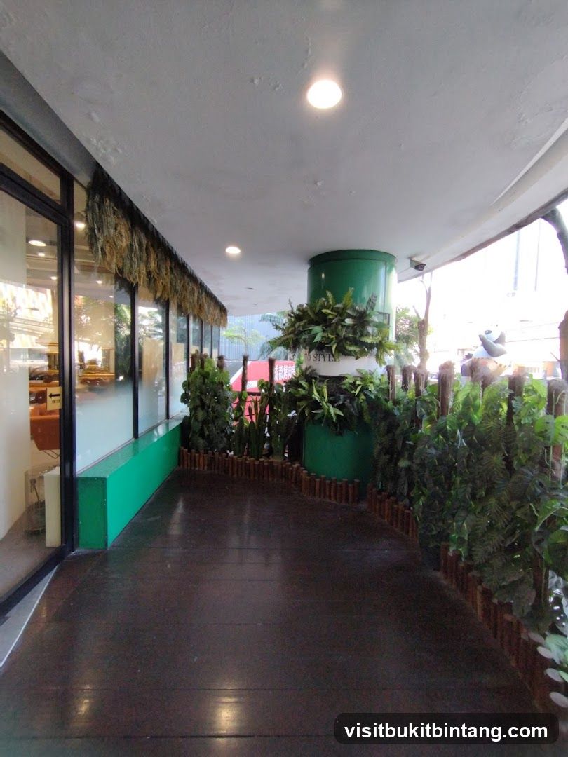 Outdoor walkway with plants