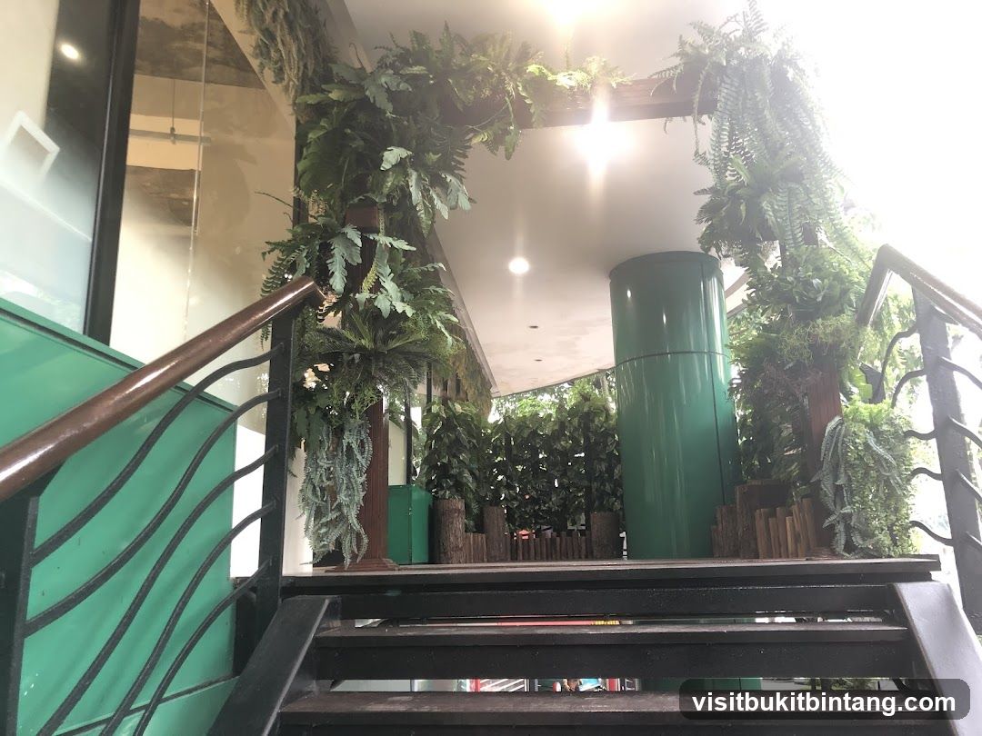 Greenery-adorned staircase