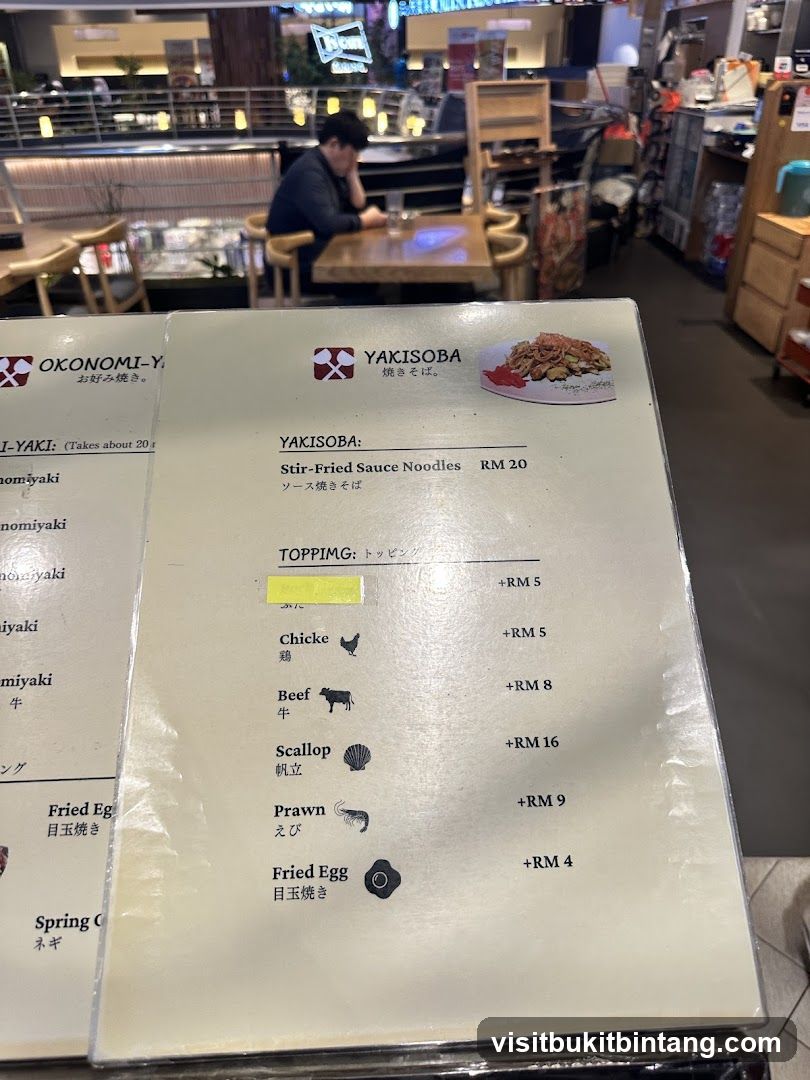 Yakisoba Menu Board