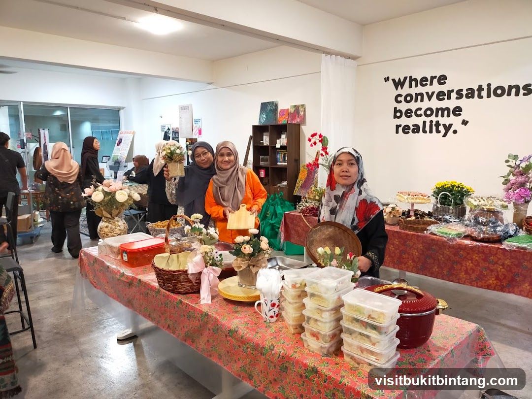 People at a market stall