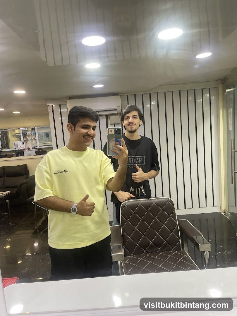 Barbershop Interior Mirror Selfie