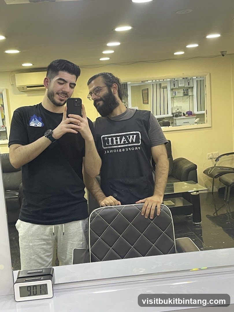 Barbershop Interior Mirror Selfie