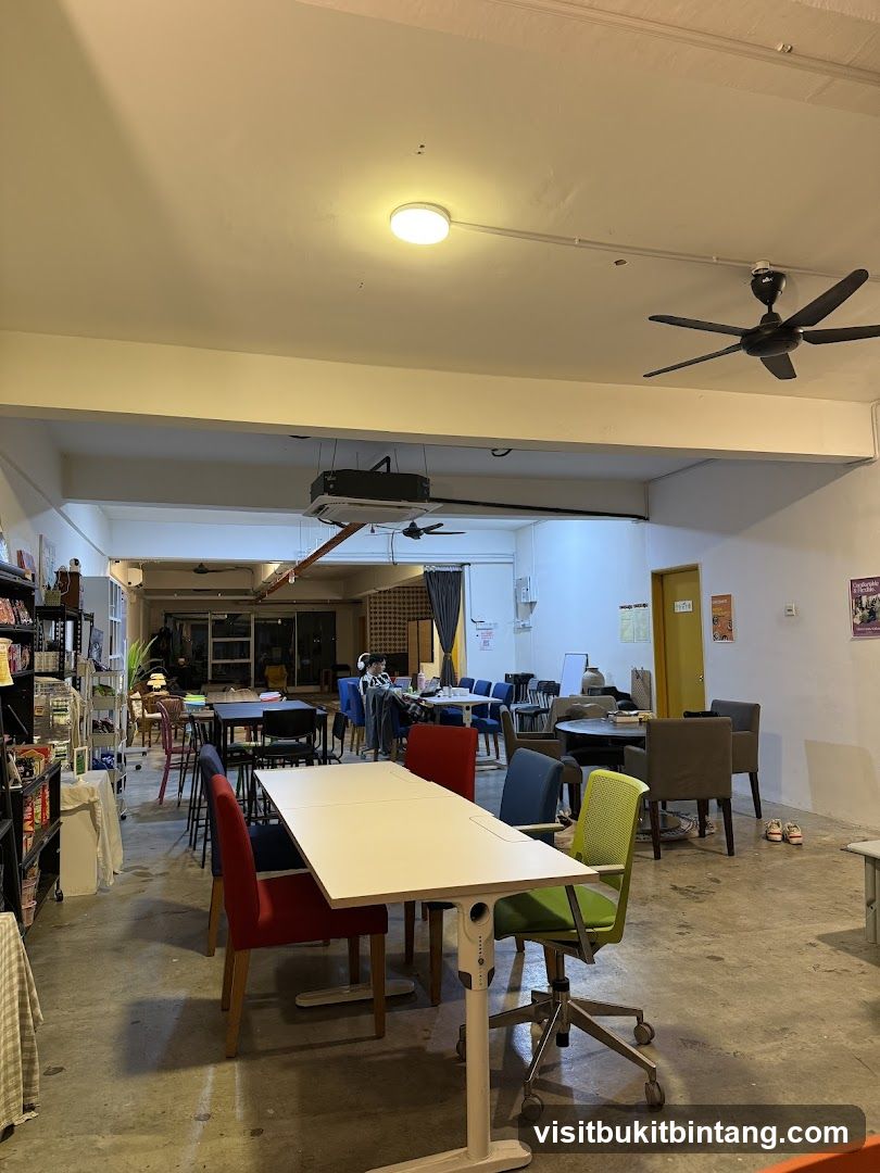 Co-working space with tables and chairs