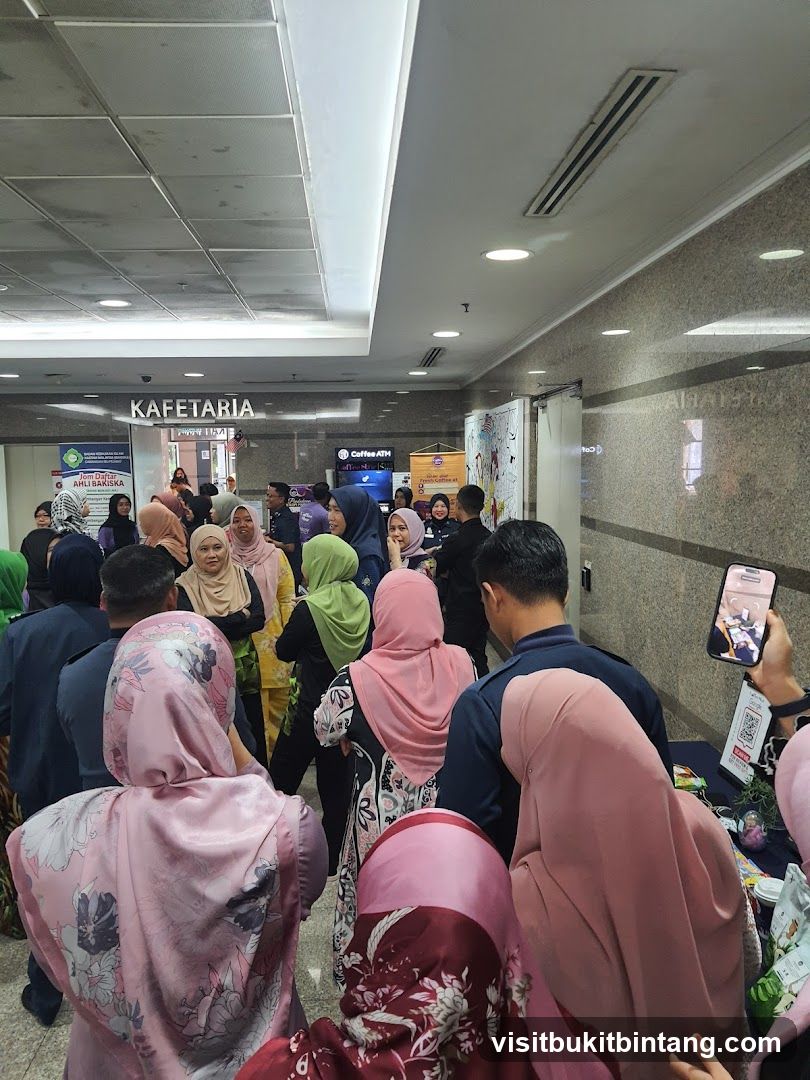 People gathered in a hallway