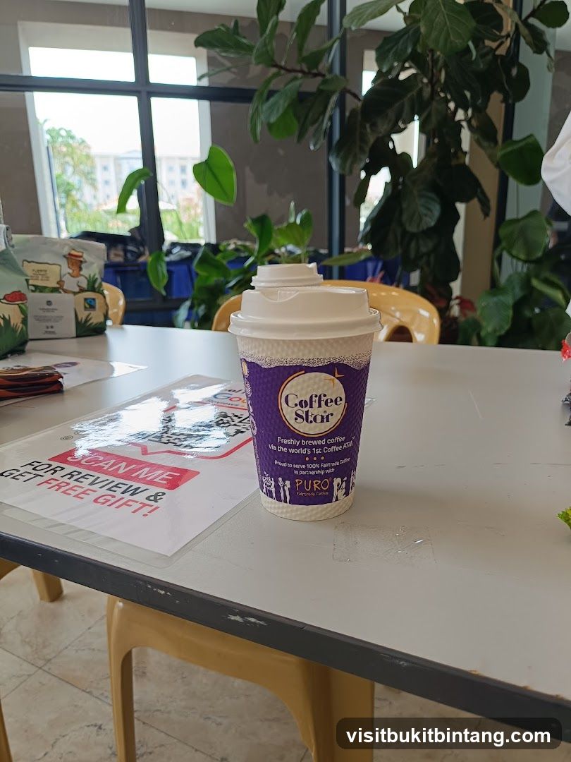 Coffee Cup and Review Sign