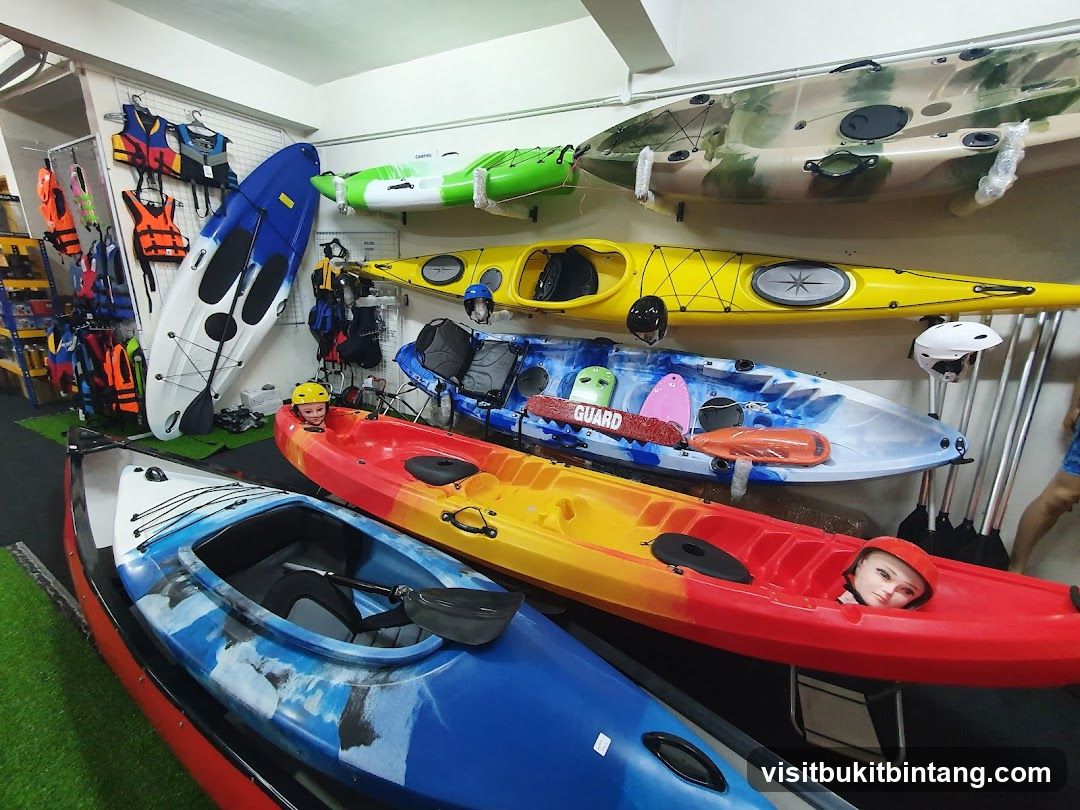 Kayaks and Safety Gear Display