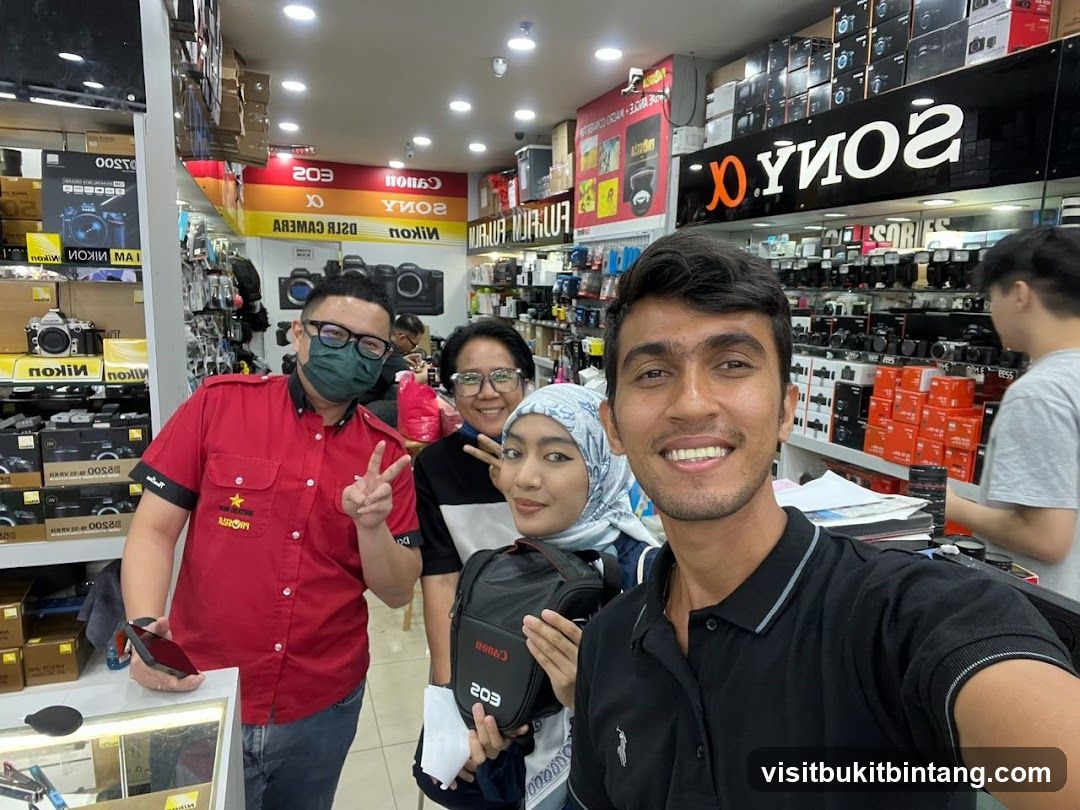 Electronics Store Interior with Staff and Customers