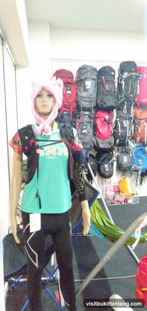 Mannequin displaying outdoor gear