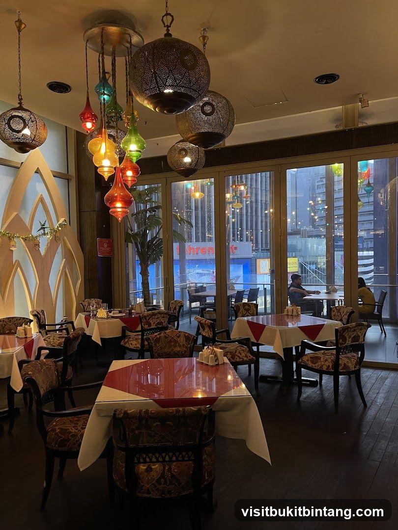 Restaurant Interior with Decorative Lighting