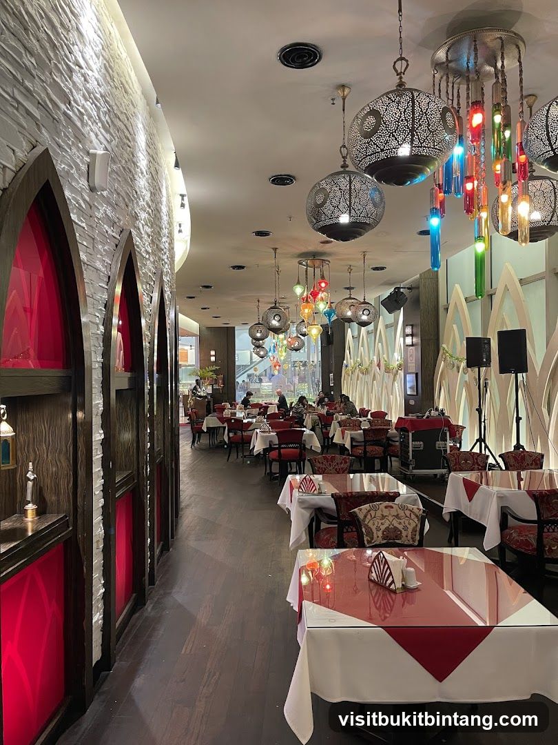 Restaurant Interior with Decorative Lighting