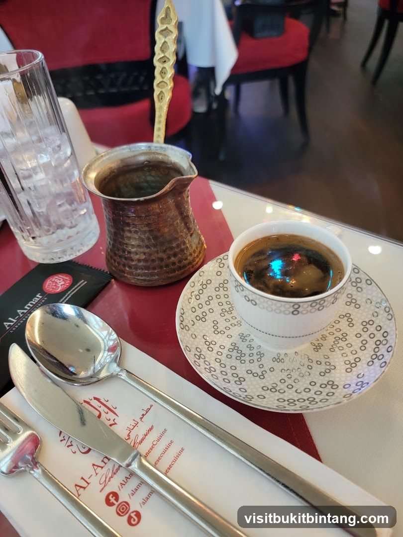 Coffee and Water at Al-Amal Restaurant
