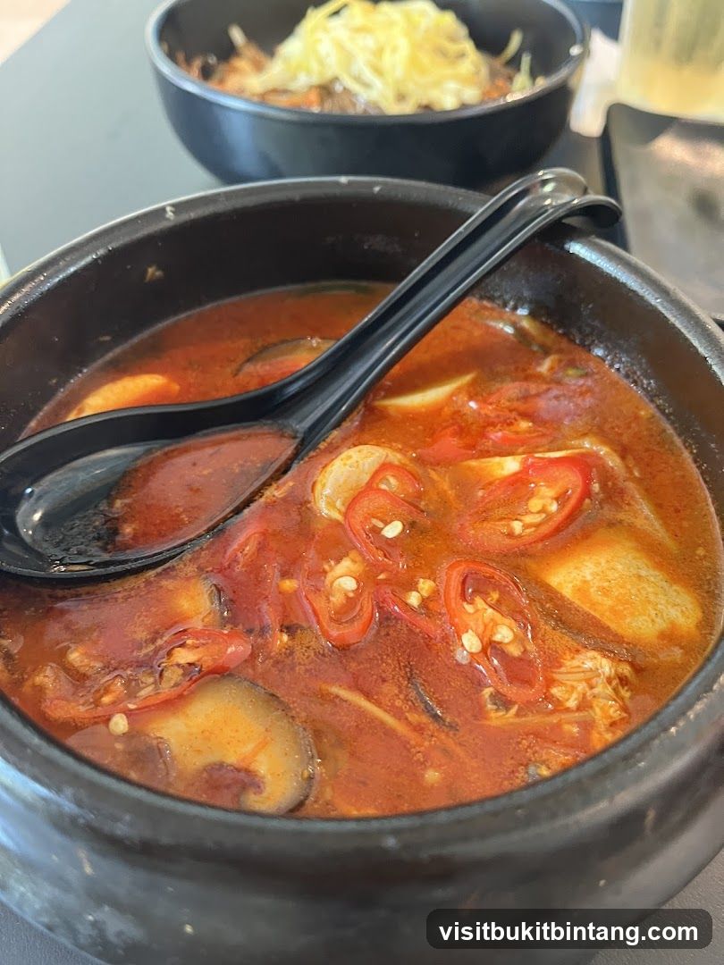 Spicy Soup with Tofu and Mushrooms