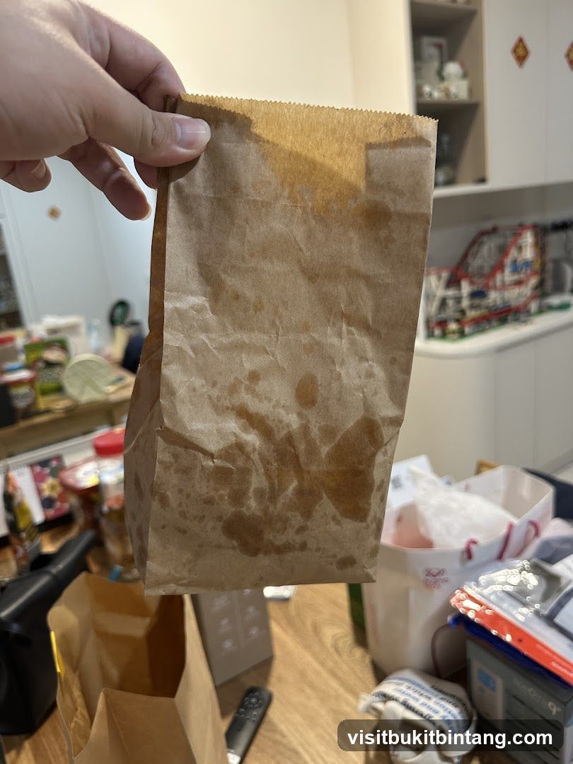 Greasy paper bag