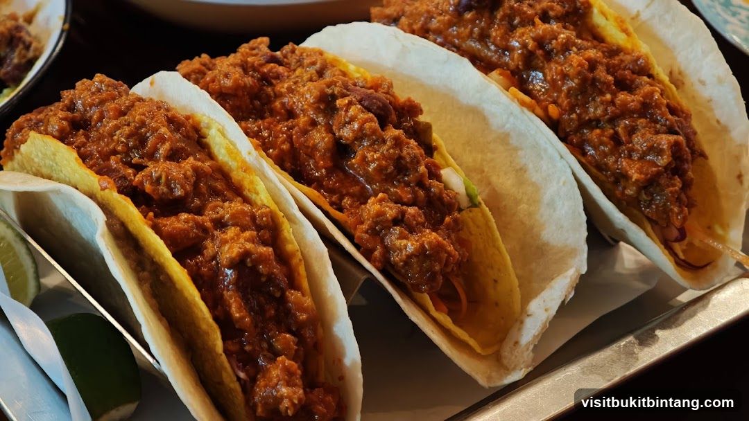 Chili Tacos on a Tray