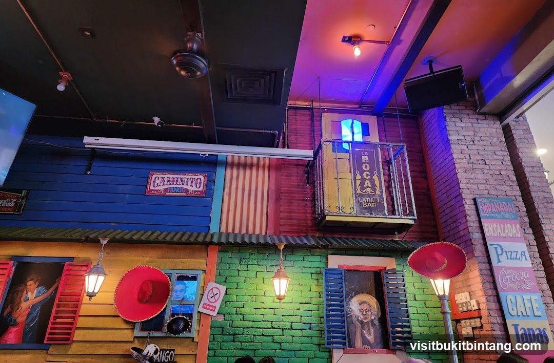 Colorful Bar Interior with Decorative Facade