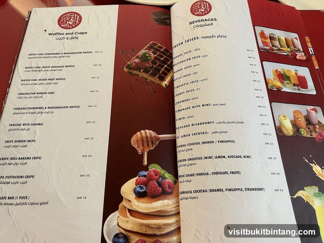 Waffles and Crepes Menu