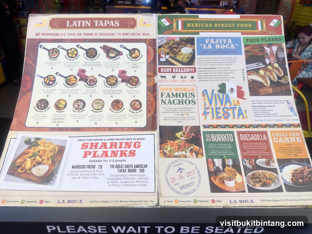 Latin Tapas and Mexican Street Food Menu