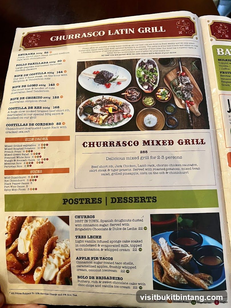 Churrasco Latin Grill Menu