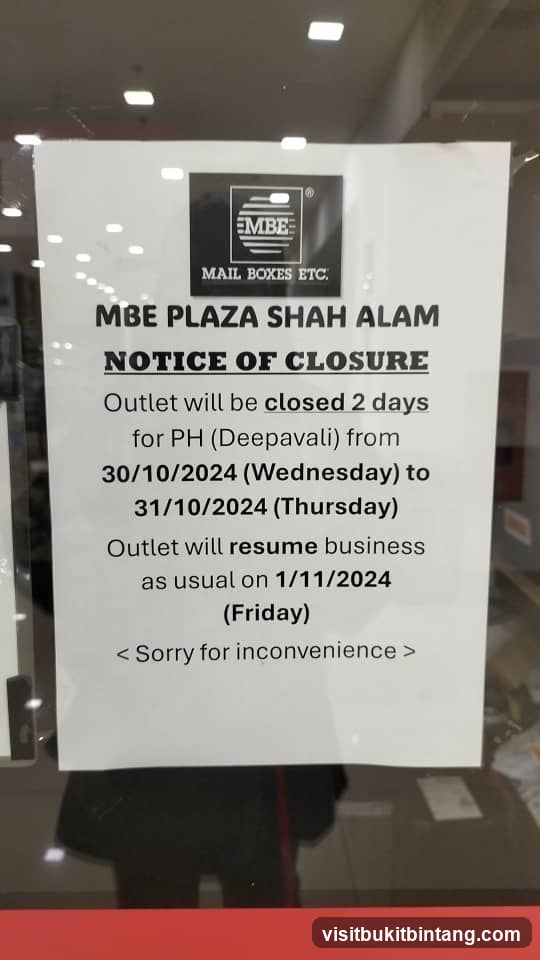 Notice of Closure