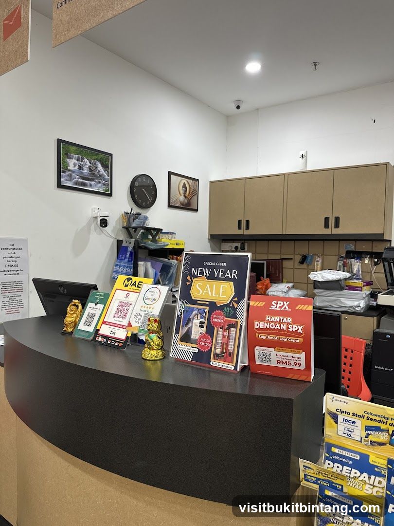 Counter with promotional displays