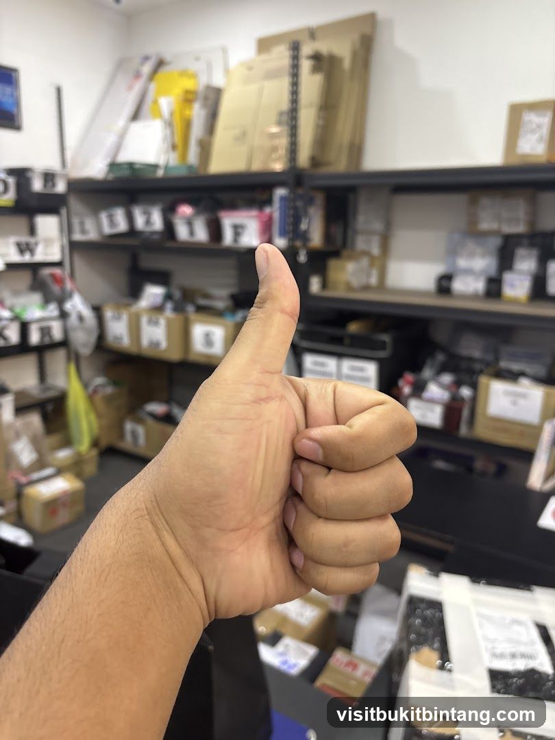 Thumbs Up in Warehouse