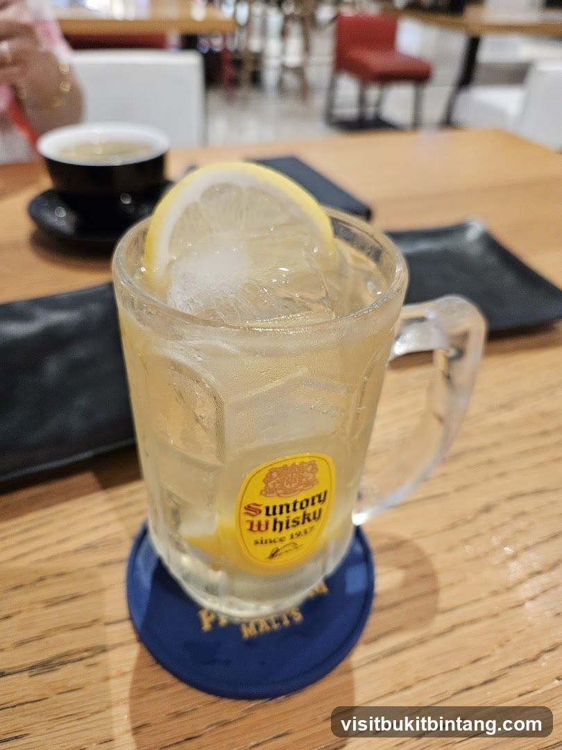 Suntory Whisky Glass with Lemon Slice