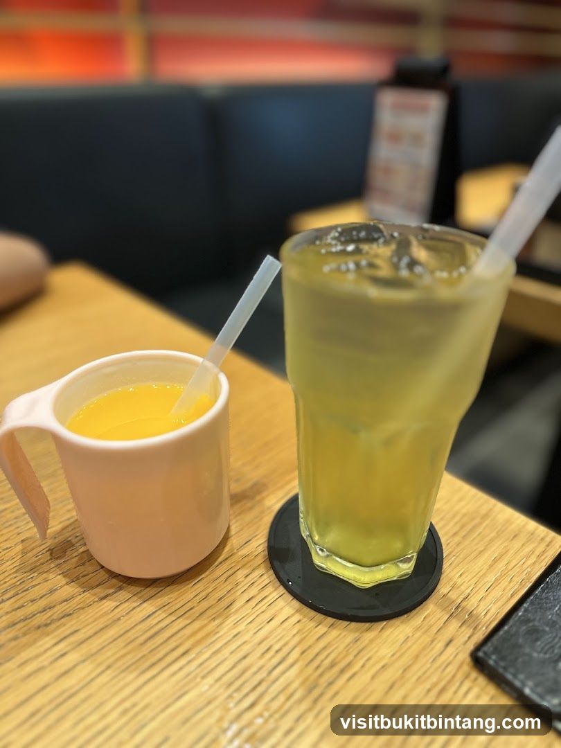 Drinks on a table