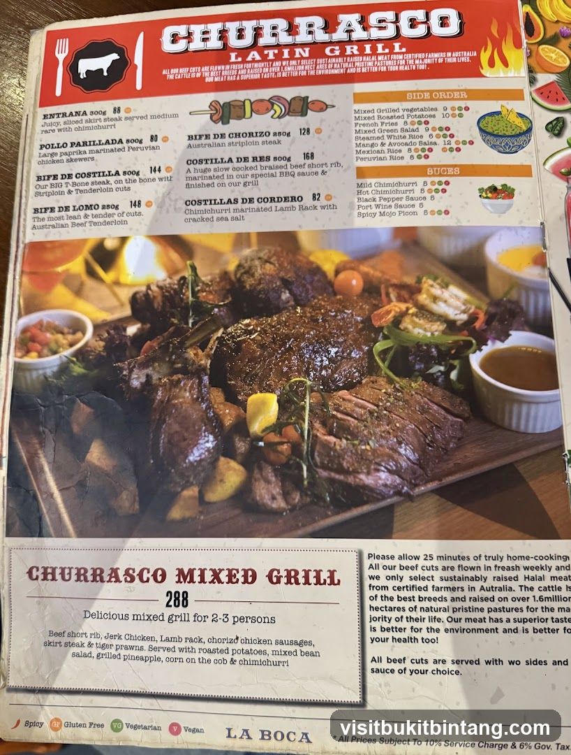 Churrasco Latin Grill Menu