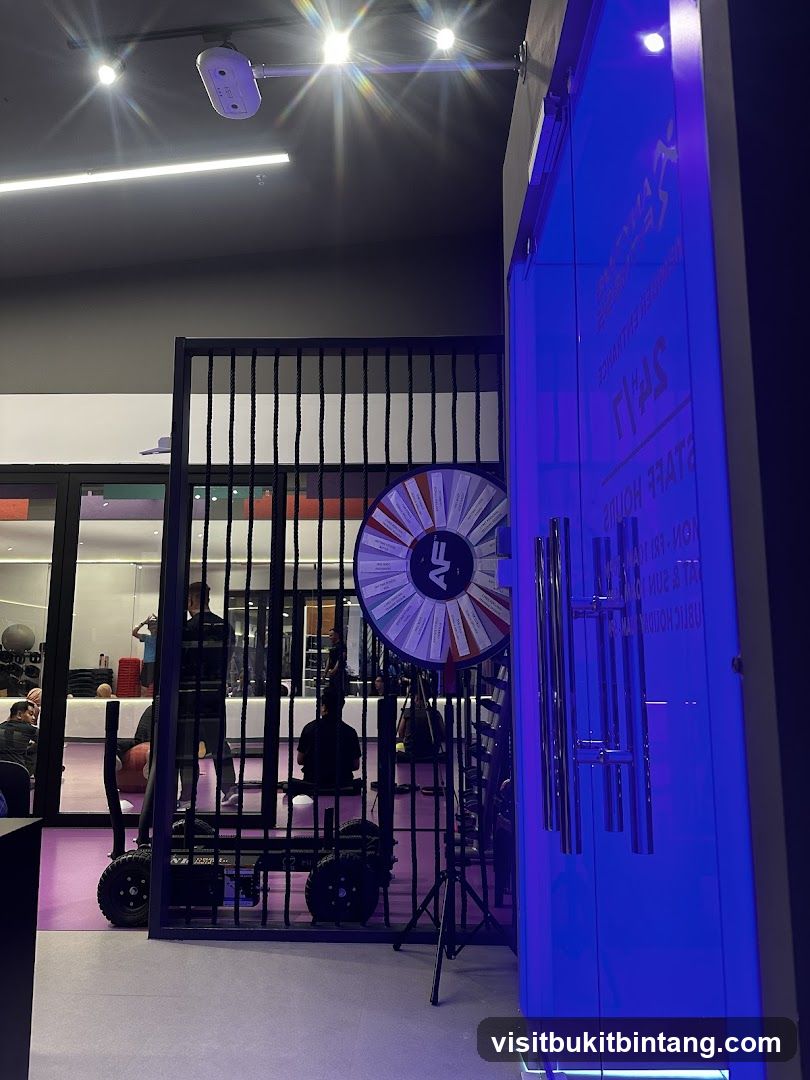 Gym Interior with Prize Wheel