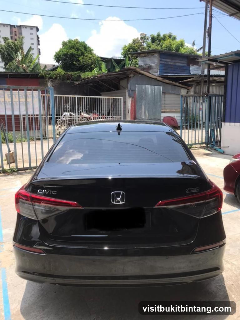 Black Honda Civic Rear View