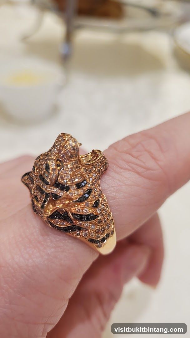 Tiger Ring on Finger
