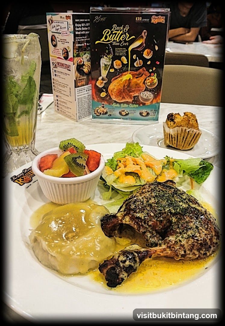 Roasted Chicken Meal with Salad and Muffin