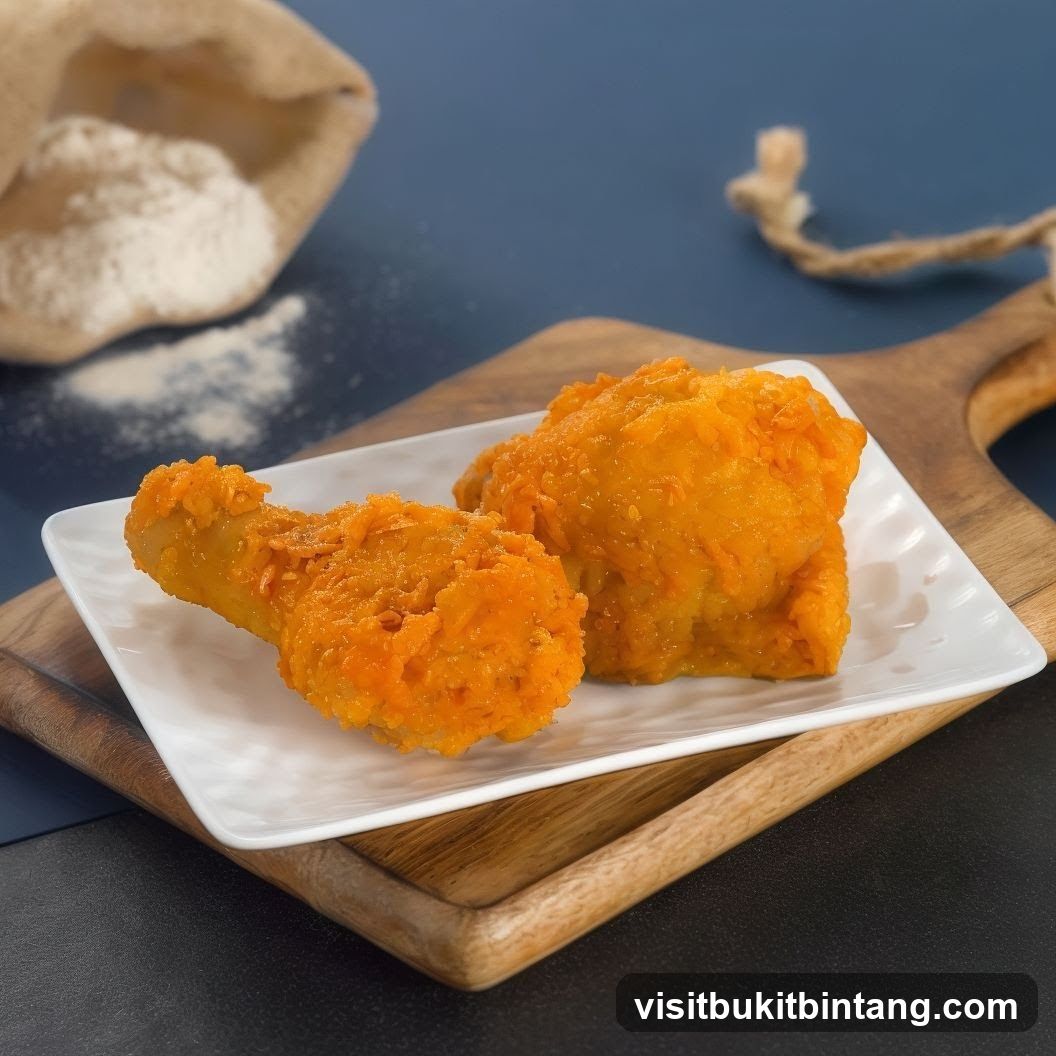 Fried Chicken Wings with Flour Background