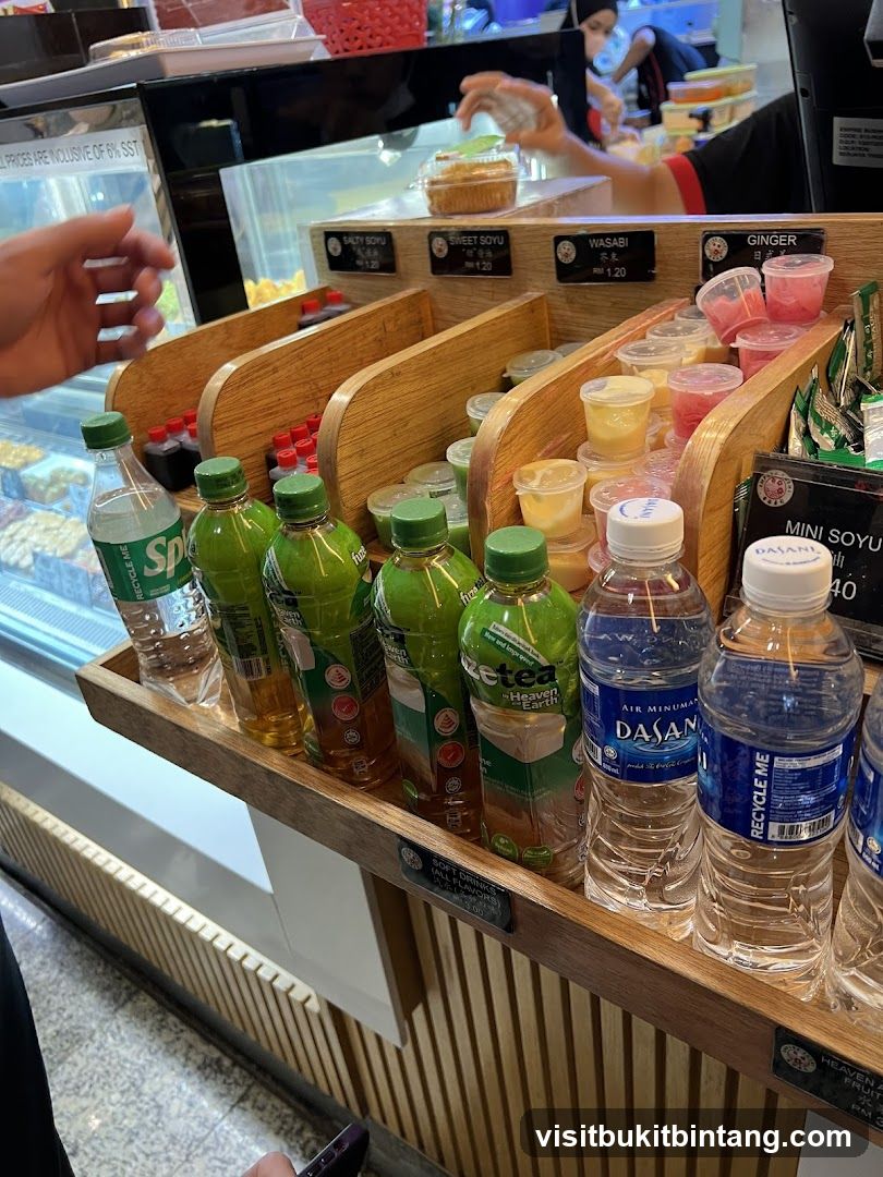 Bottled Drinks and Condiments Display