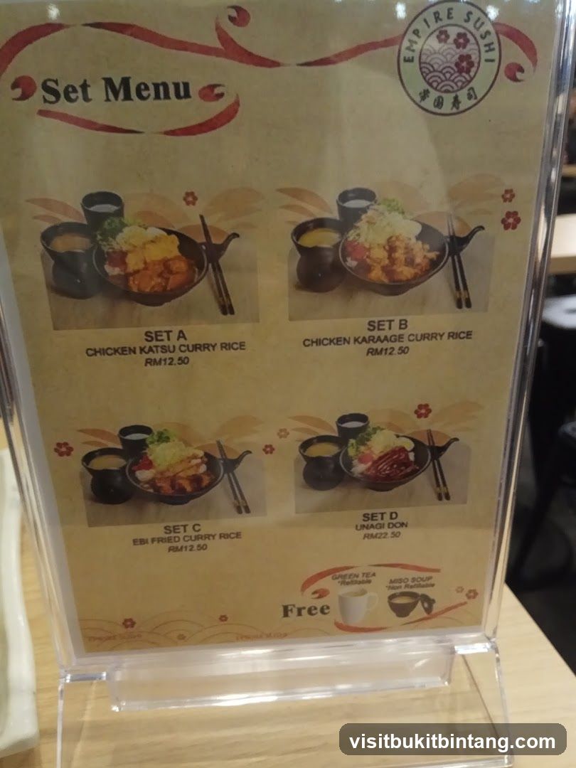 Empire Sushi Set Menu