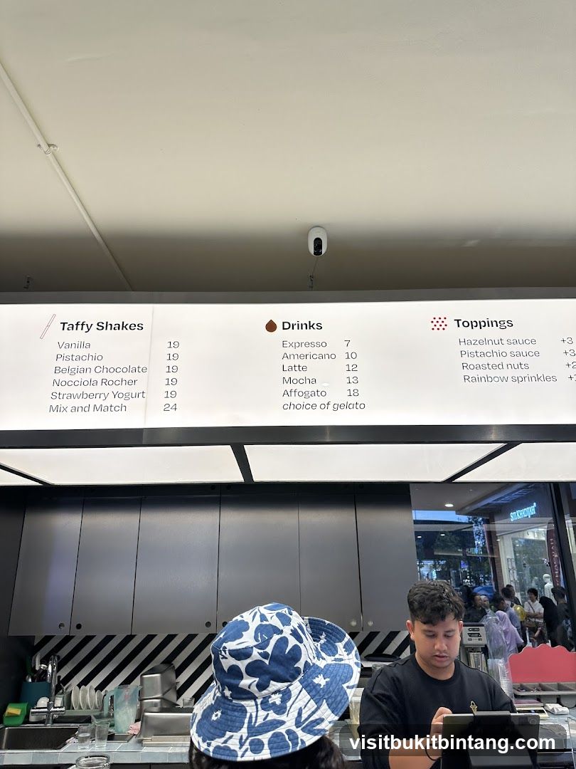 Taffy Shakes, Drinks, and Toppings Menu