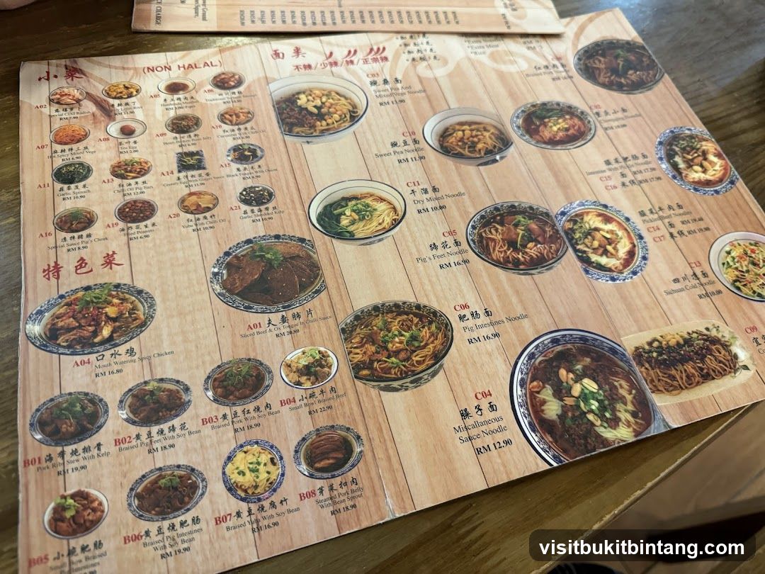 Noodle Menu